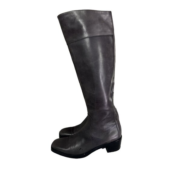 Balenciaga Paris Gray Riding Boots 40 Quiet Luxury Y2K Butter Soft Leather FLAW - Picture 4 of 16
